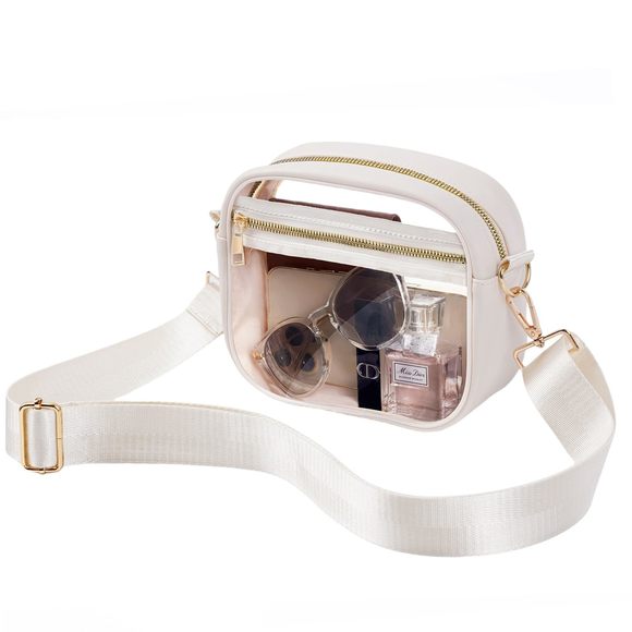 Clear Bag Stadium Aroved, Leather Clear Crossbody Purse Bag Concerts ;) - Picture 1 of 7